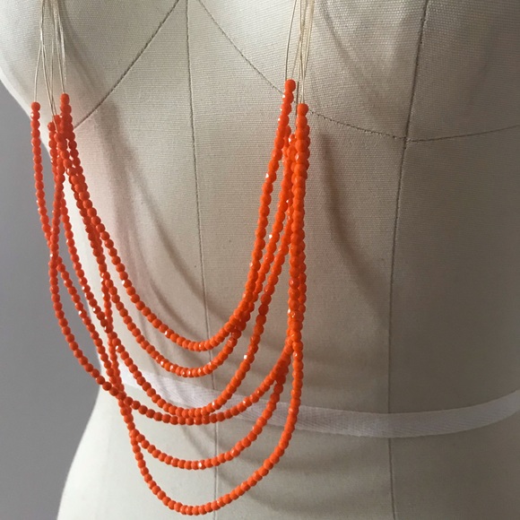 Seasonal Whispers Orange/Gold Beaded Necklace - Picture 2 of 5